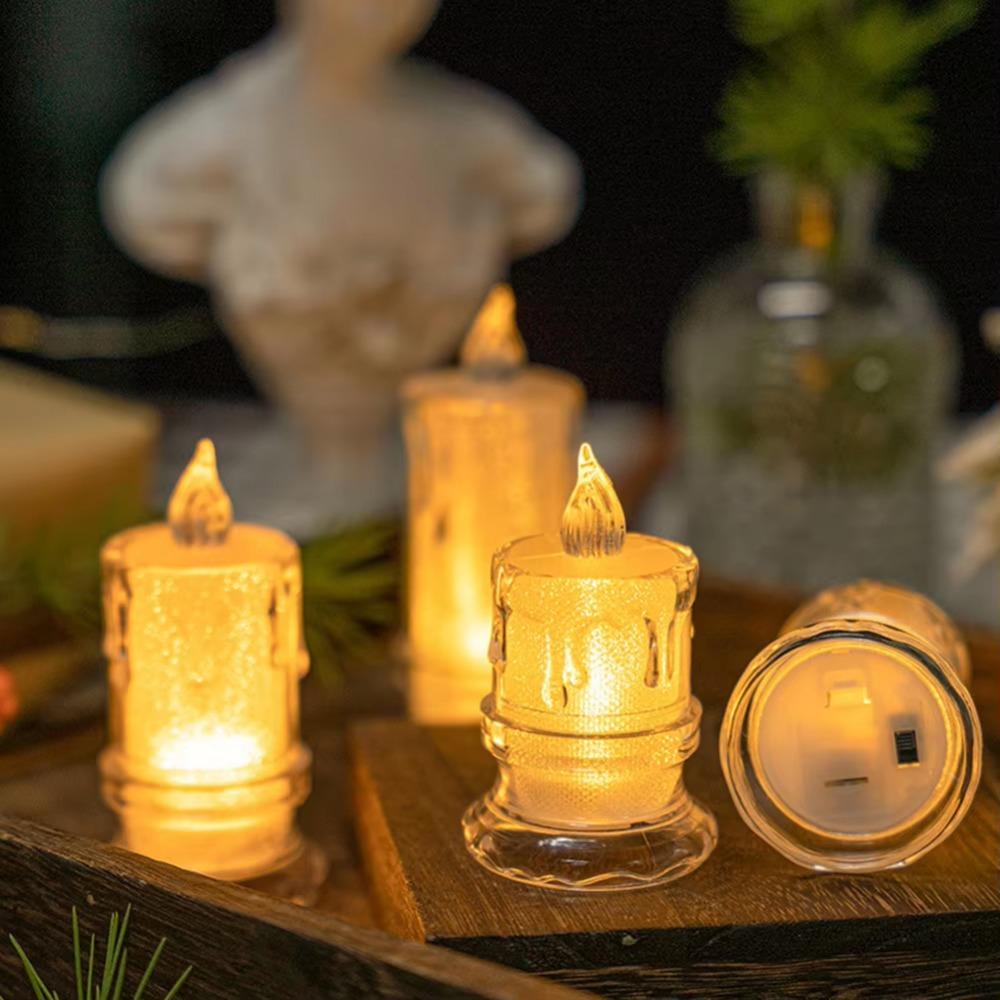 Flameless LED Light Candle Electronic Atmosphere light Mini Crystal Candle  Home Decoration