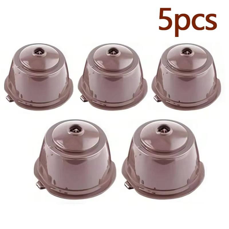 1/2/3/5pcs Reusable Coffee Capsule Filter Cup Dispenser For Nescafe Dolce Gusto Refillable Coffee Capsules Pod Compatible Kit