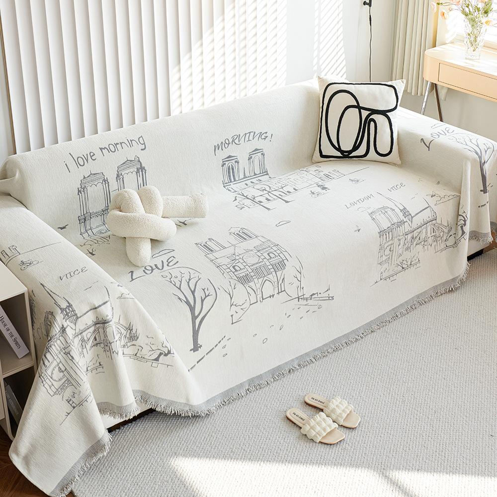 Neslystantis Visų sezonų Universalus Katės Draskymo Sofos Rankšluostis, Aukštos klasės Pilnas Užvalkalas, Vieno gabalo Aukštos klasės ir Lengvos prabangos Šenilinė Užvalkalo Antklodė