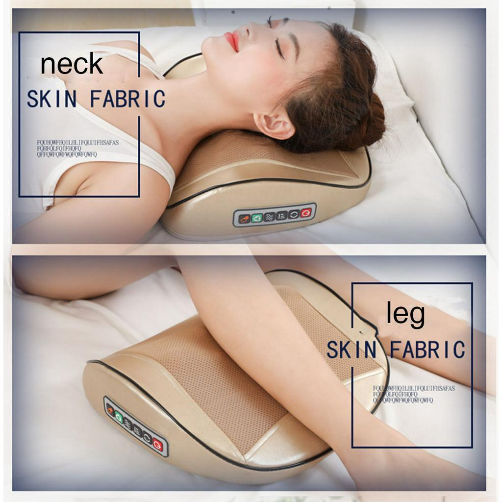 

12V Relaxation Massage Pillow Heating Infrared Shoulder Back Neck Head Body Musle Multifunction Shiatsu Relief Pain Neck Massager 8pcs