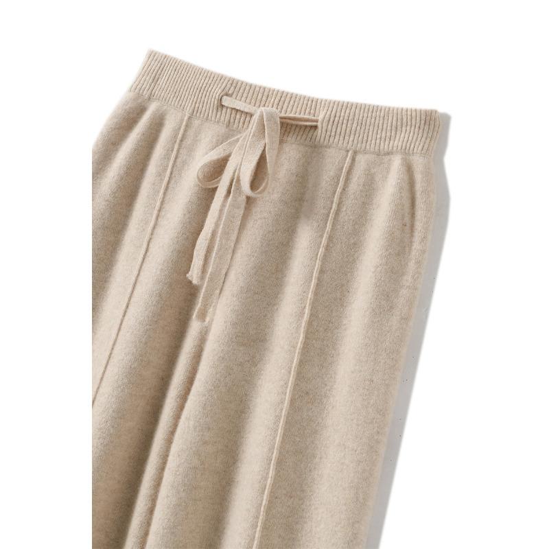 

Осень и Зима Новые Широкие Брюки Женские С Высокой Посадкой Повседневные Шерстяные Брюки Драпированные Вязаные Повседневные Брюки XXXL