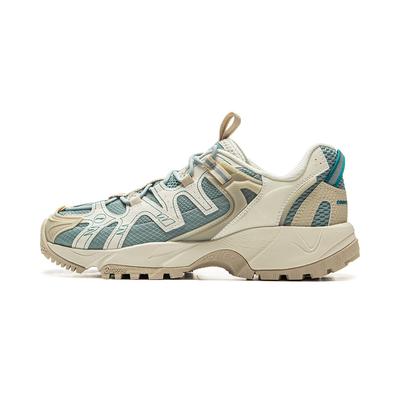 Li Ning CF Outdoor Bequeme Mode Stoßdämpfend Langlebig Low Top Wanderschuhe Unisex Wanderschuhe Grün Weiß AGLU073-8
