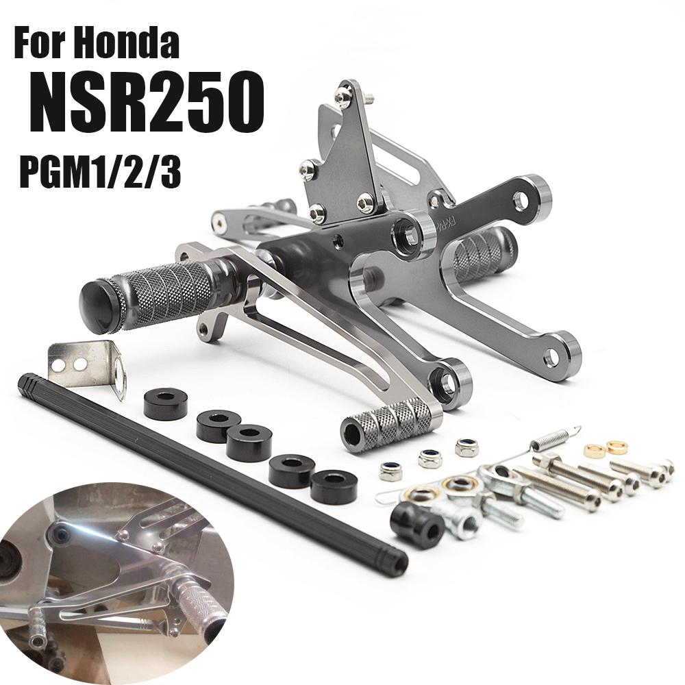 For Honda NSR250 MC21 PGM1 PGM2 PGM3 1990-1993 MC28 PGM4 1994-1997 Motorcycle Footpeg Rearset Rear Set Foot Peg Pedal Footrest чёрный