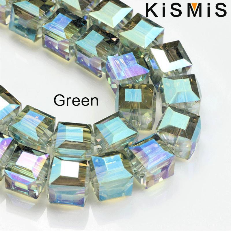 

1Pack 98Pcs Square Crystal Glass Beads for DIY Handmade Jewelry Accessories Loose Square Beads Craft Supply 4mm зелёный