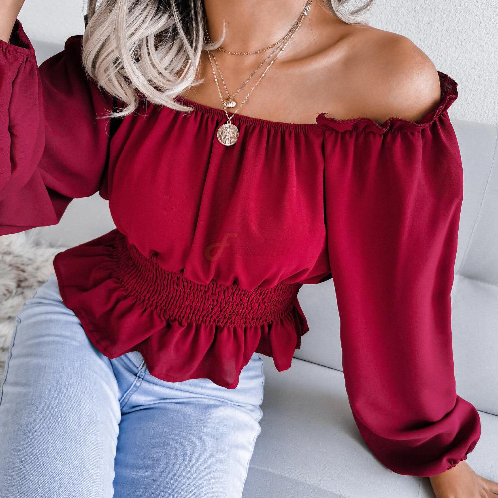Women Off Shoulder Long Sleeve Shirt Renaissance Vintage Blouse White Boho Steampunk Pirate Medieval Cosplay Costume Corset Top