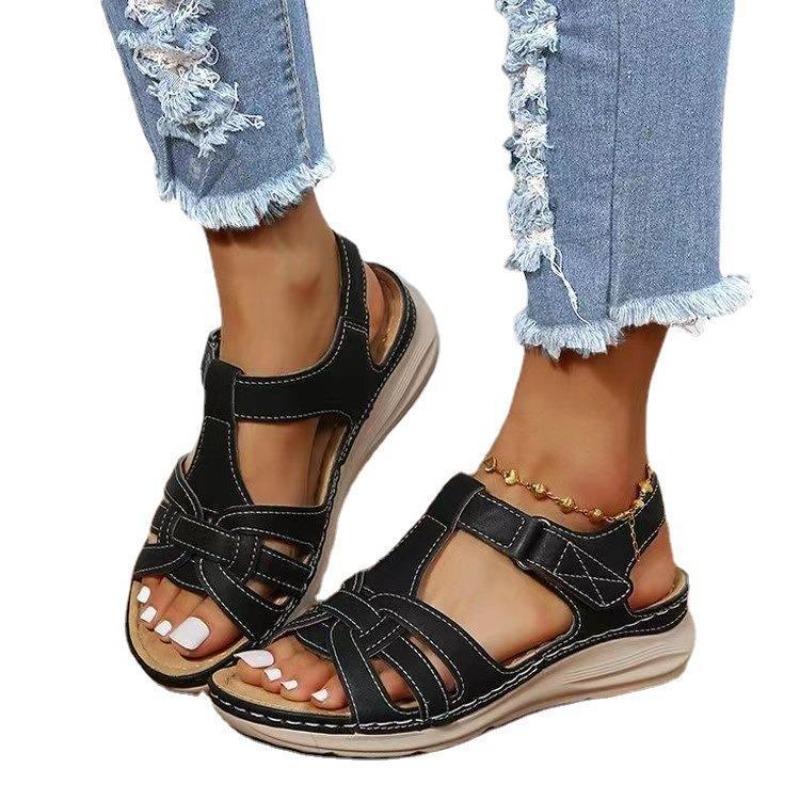 2025 Platform Wedge Women's Sandals Lightweight Soft Sole Wedge Velcro Comfort Sandals