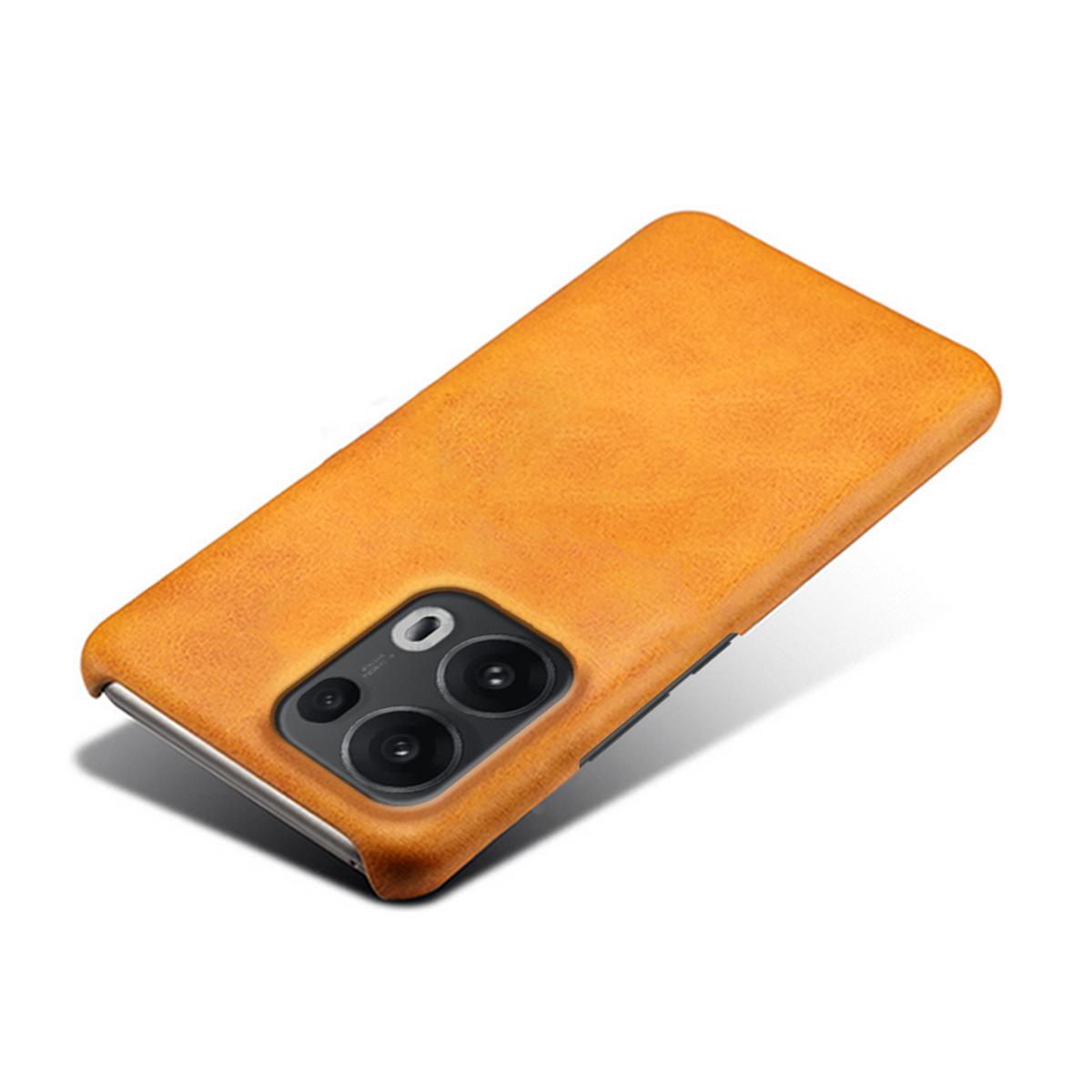 

For Oppo Reno13 Pro 5G Case Calf Texture PU Leather Hard PC Protective Phone Cover Black