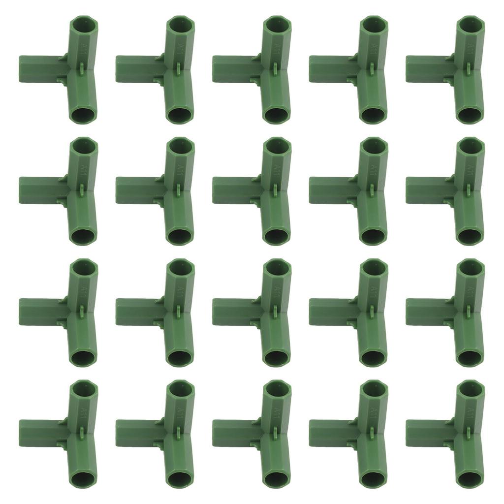 11mm Green Plastic Frame Connectors for Reliable Garden Support 20 Pcs
