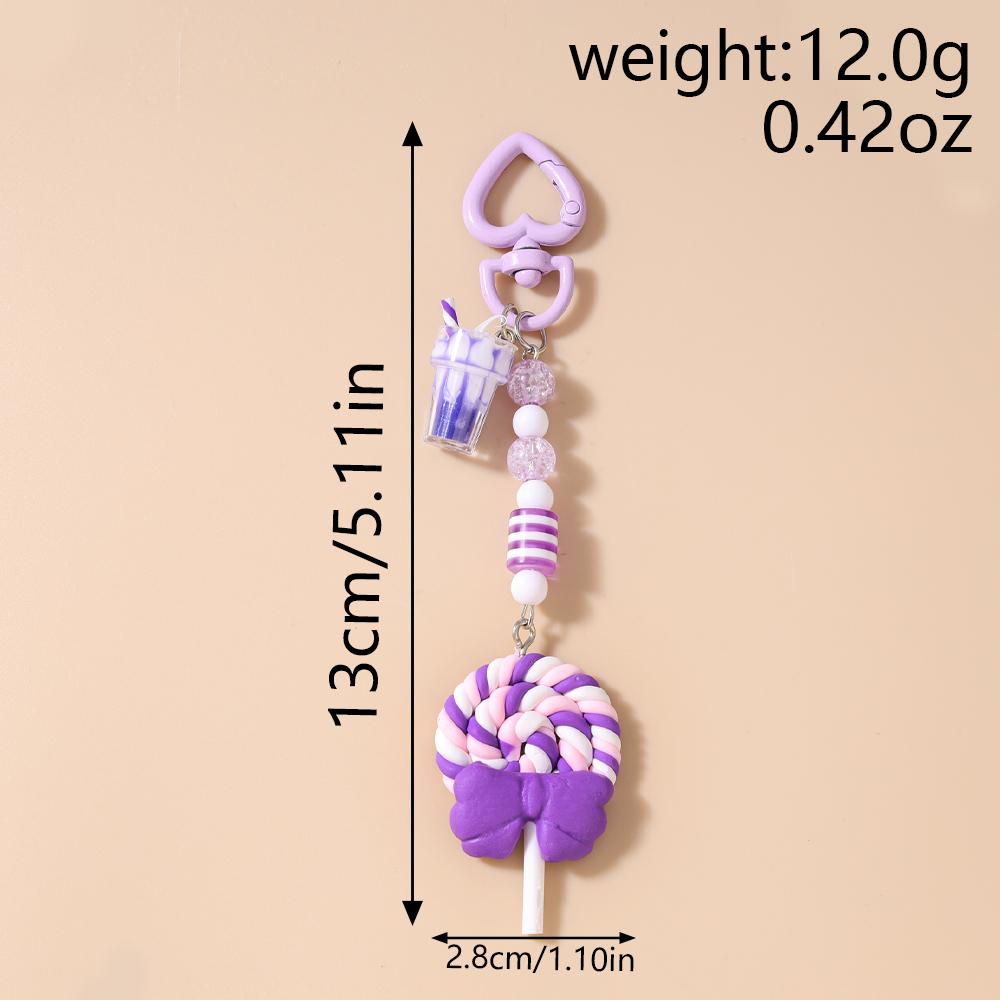 Pretty Resin Candy Lollipop Keychain Women Girls Juice Key Ring Pendants Handbag Decor DIY Key Chain Kid's Jewelry Gift