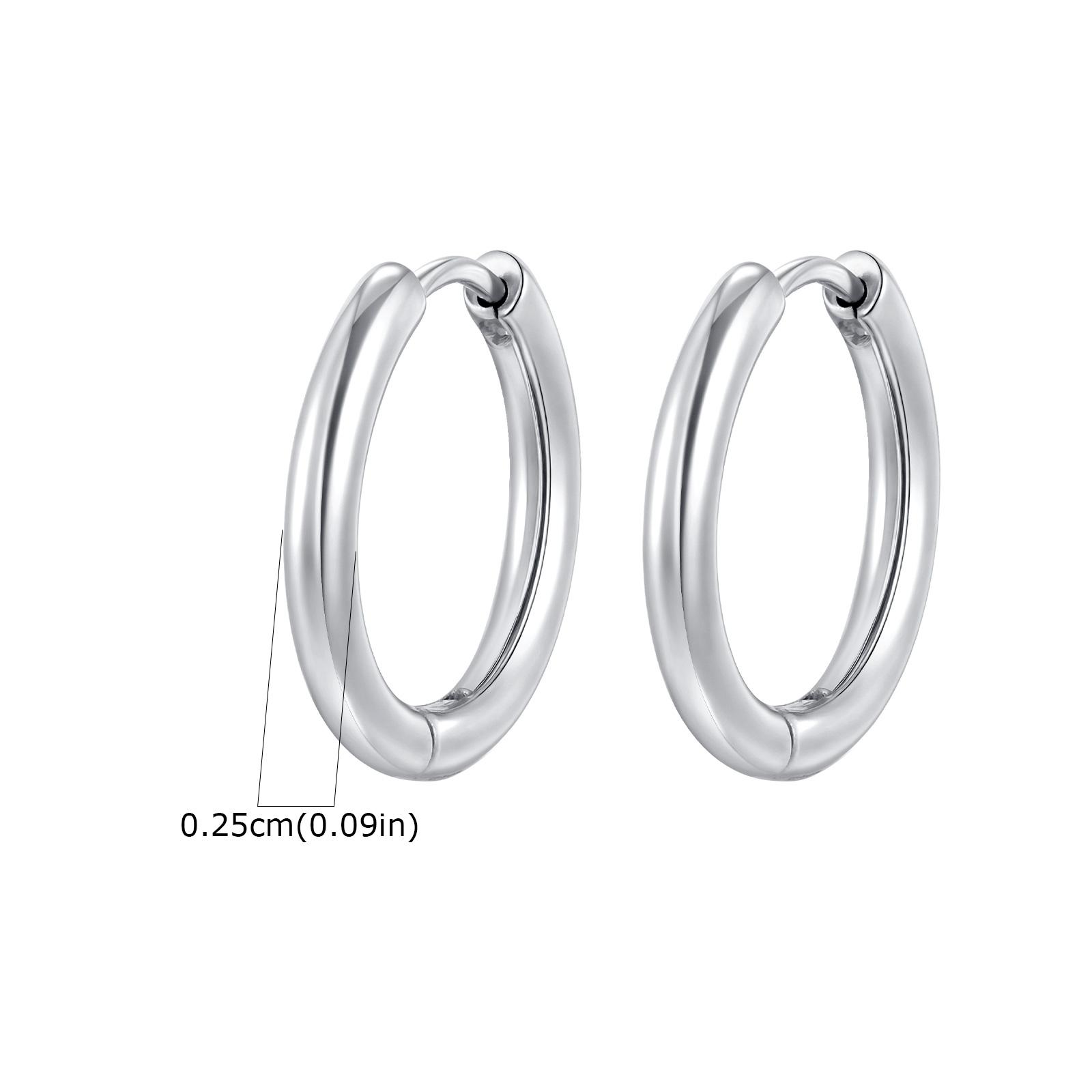 

1Pair Round Circle Small Hoop Earrings for Women Men, Gold Plated Stainless Steel Large Earrings, Hypoallergeic Piercing Jewelry 10mm