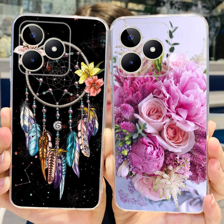 Etui na Realme Note 50 RMX3834 Uroczy Kot Malowane Pokrowiec Miękki Silikonowy Pokrowiec na Telefon Na Realme Note 50 Note50 Tylna Pokrywa 6.74'' Torby
