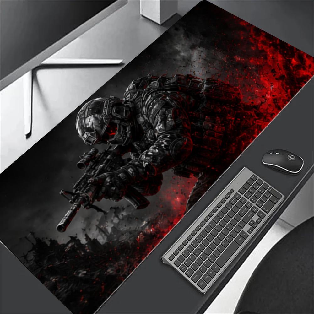 Soldier Mouse Pads Pc Accessories Desk Mat Desk Interior Setup Mousepad Gamer Playmat Gaming Room Decoration Rug Big Mousepepad