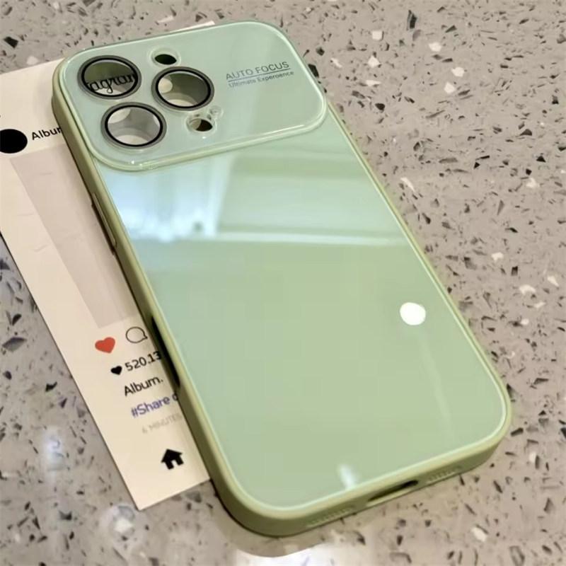 

Роскошный Желейный Макарон Большой Защитный Чехол для Камеры для iPhone 17 16 15 14 13 12 Pro Max Plus Жесткий Акриловый Конфетный Глянцевый Чехол iPhone 12 зелёный