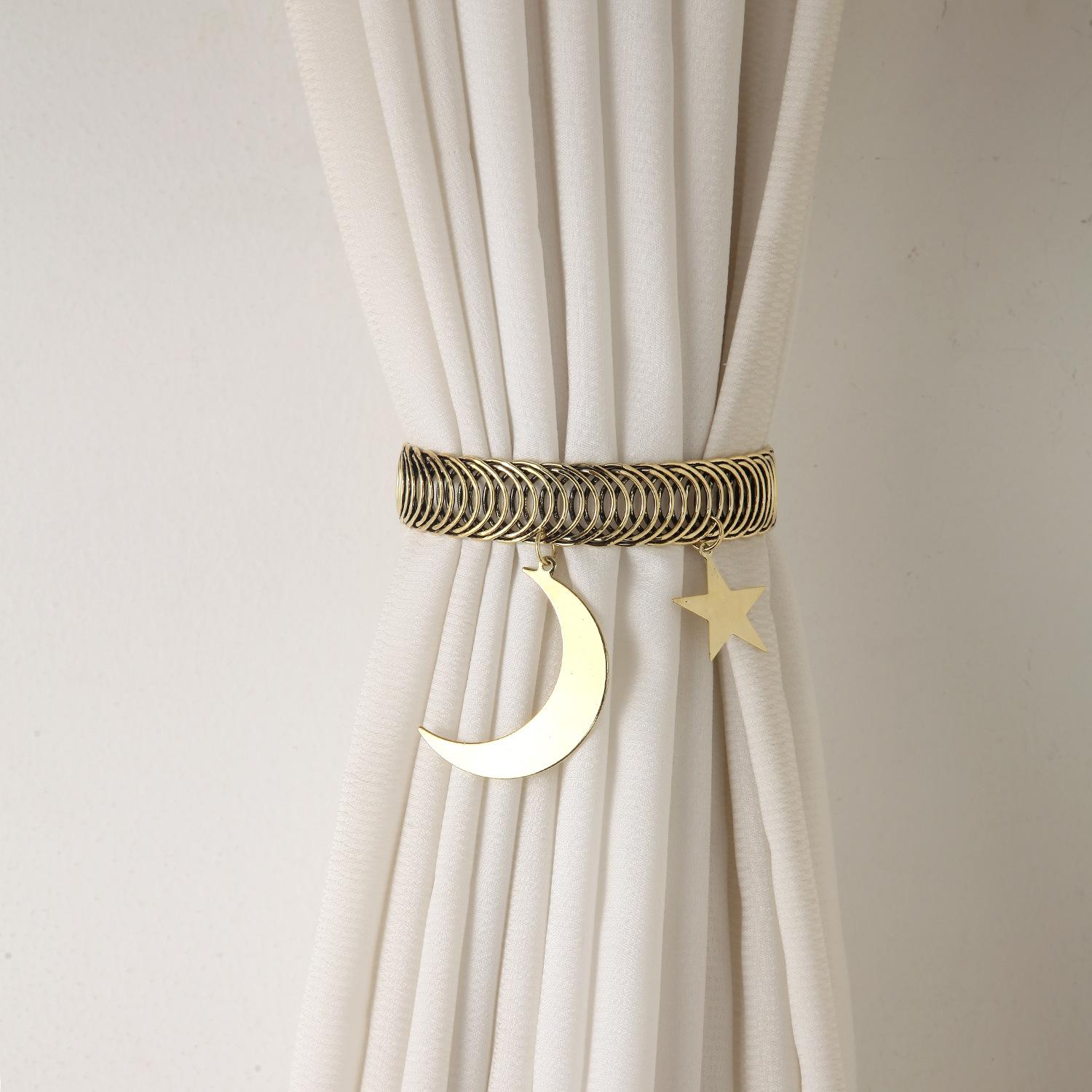 

1 шт. Простая пряжка для штор Звезда Луна Пружинное кольцо Ремешок для штор Перфорированная пряжка для штор