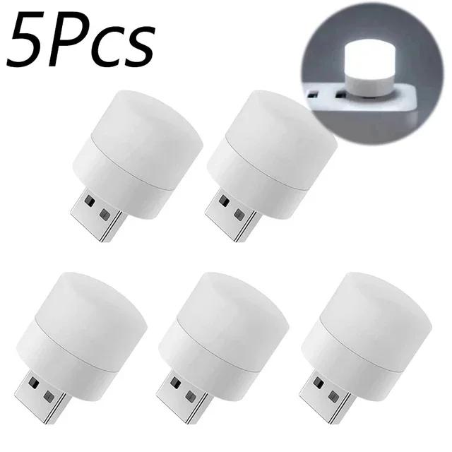 1-10Pcs Mini USB Night Light Warm White Eye Protection Book Reading Light USB Plug Computer Mobile Power Charging LED Night Lamp