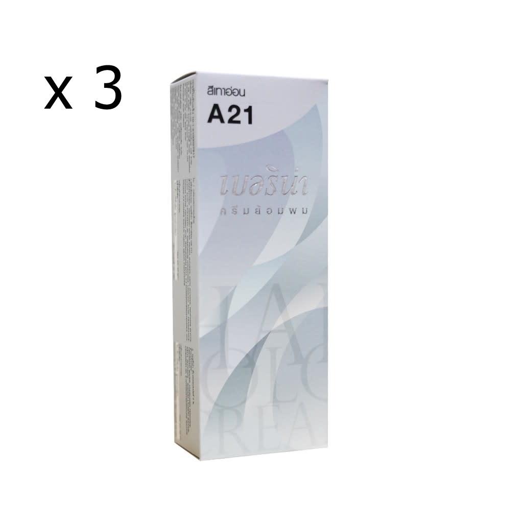 Berina A21 Grey Silver HAIR DYE COLOUR Cream