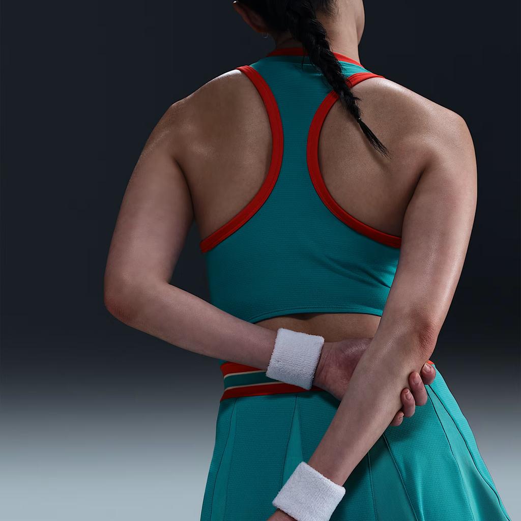 Nike Logo Fitted Round Neck Short Sleeveless Dress Women Dresses Blue-Green FZ6742-345