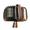 [WACHIFIELD] Dayan the Cat, Easy To Use, Double-Sided Card and Coin Purse, Genuine Leather, Double Coin Purse, Czech Step