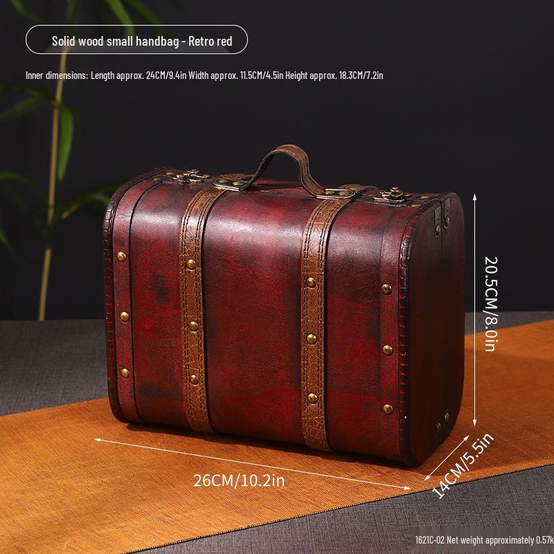 European Antique Wooden Handbag Prop Box