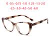 Leopard Frame Anti Blue Rays Cat Eye Prescription Eyeglasses Women Men  Spring Leg Myopes Lunettes 0 -0.5 -0.75 -1.0 To -6.0
