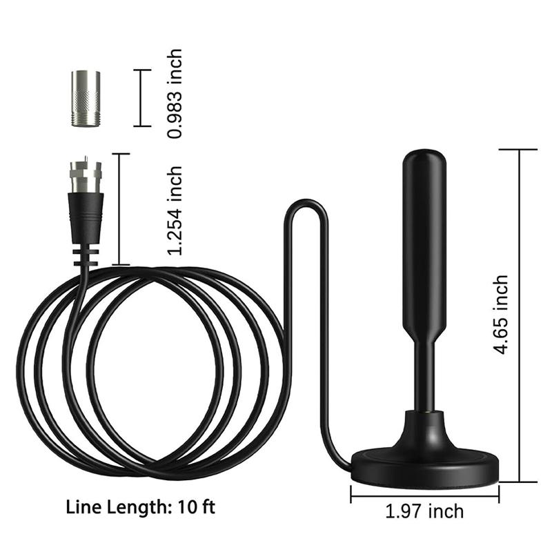 1 Stück Langstrecken-Signalempfänger-Verstärkerantenne für Digital-TV Innen Signalverstärker 720P 1080P Antenne mit Adapter