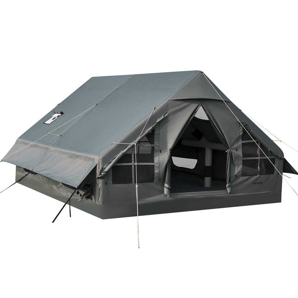 VEVOR Tenda Gonfiabile per Campeggio 5-8 Persone Tenda Gonfiabile con Pompa a Mano, per Famiglia Outdoor Glamping, Impermeabile 420D Oxford