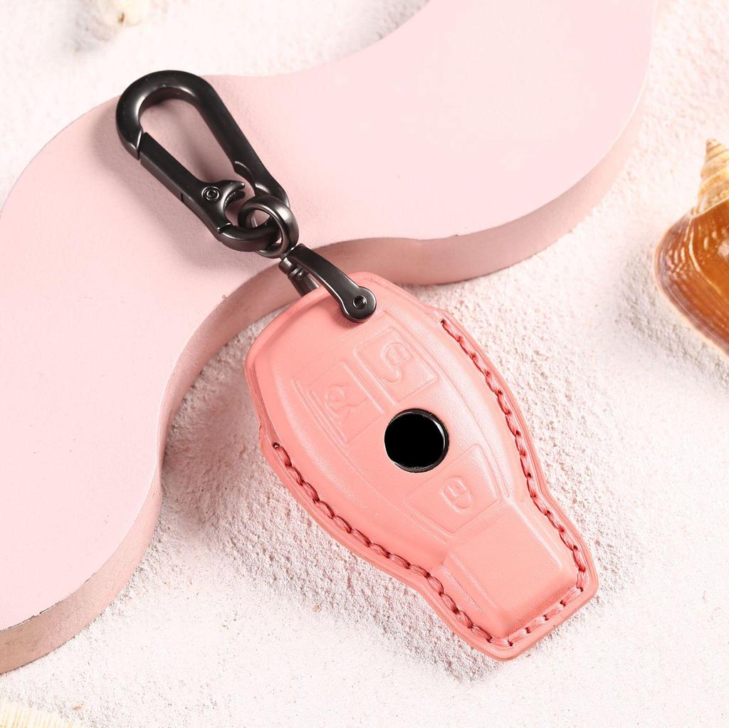 Women's Genuine Leather Bow Key Cover for Mercedes-Benz - Internet Celebrity Style
