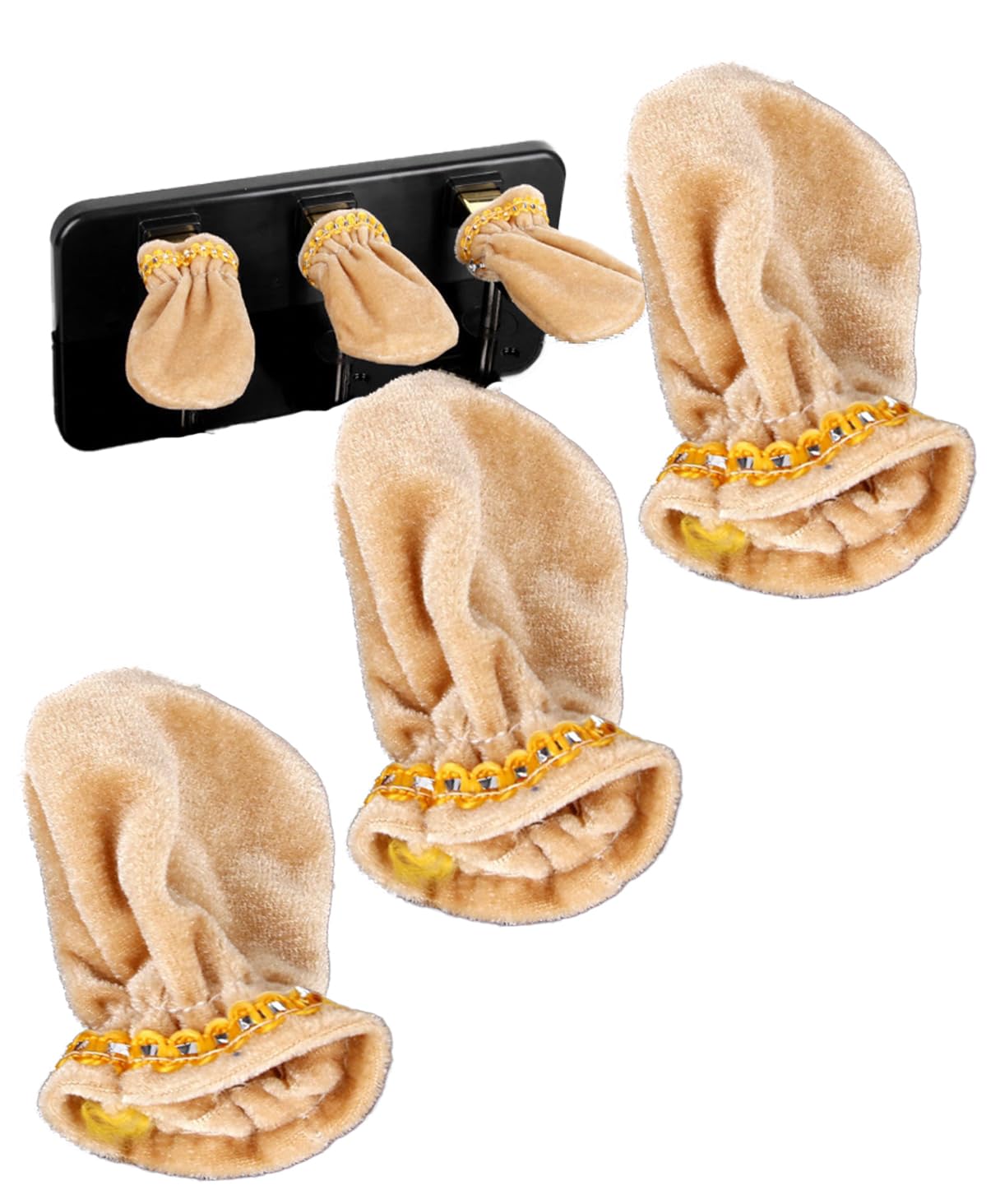 

Комплект педалей для фортепиано для демпферной и вспомогательной педалей, бархатные чехлы S.fields.inc, 3 педали, (Верблюд)