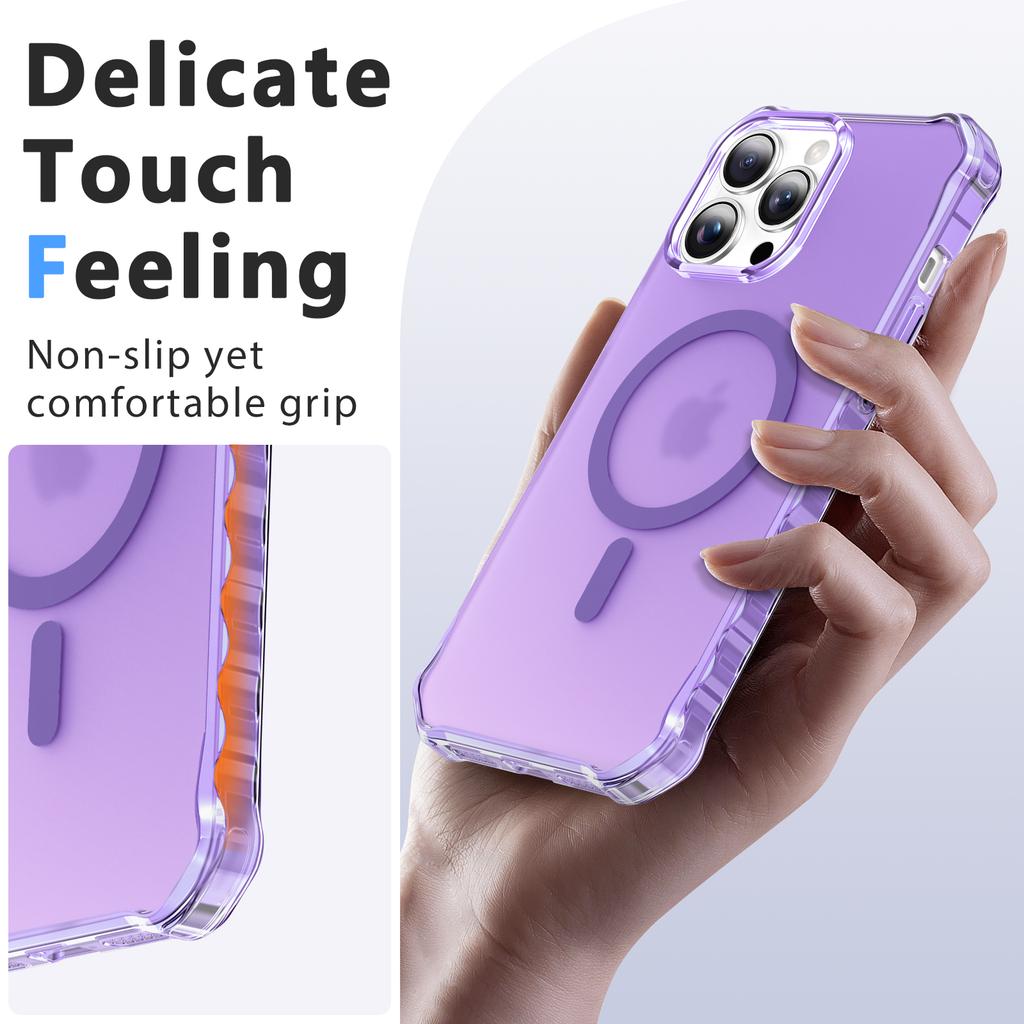 For iPhone 16 Pro Case Compatible with MagSafe Small Wavy Edge PC + TPU Phone Cover