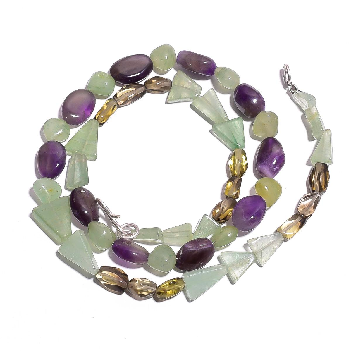 

Натуральный авантюрин аметист дымчатый кварц ожерелье из бусин из драгоценных камней 17 UB-4258 UB-4258