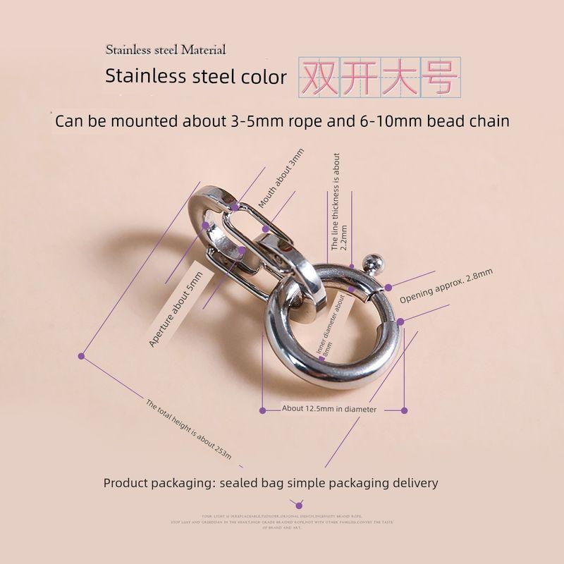 

Pendant Universal Buckle Lanyard Buckle Double Open Pendant Pearl Thangka Necklace Bracelet Wrist String Buckle Small Slip Accessories Stainless steel color [double open large] 1 pack