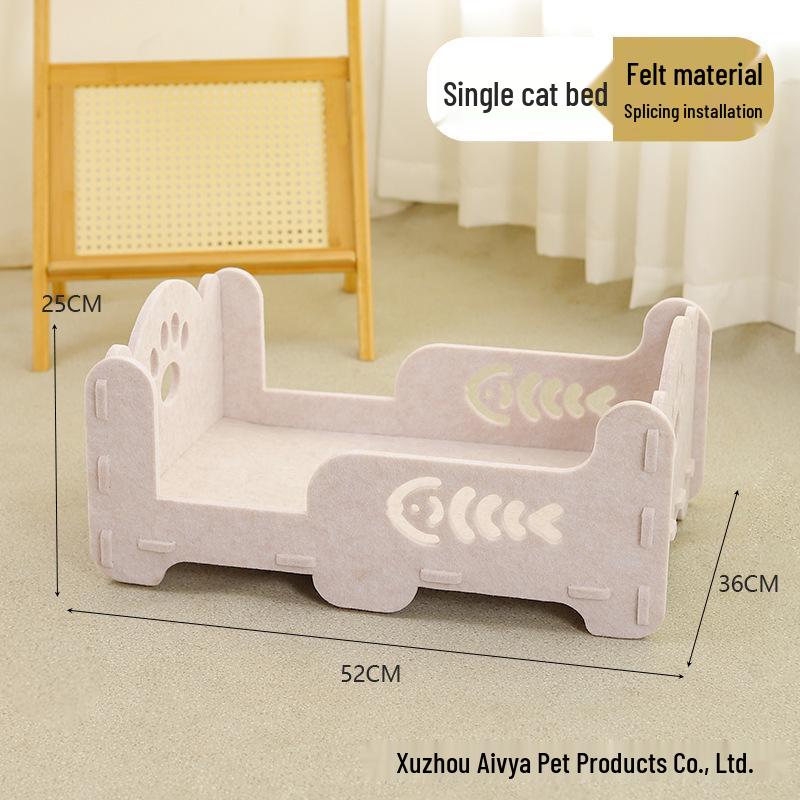 Two-Layer Cat Nest Bed: Multi-Level Felt Cave for Kittens
