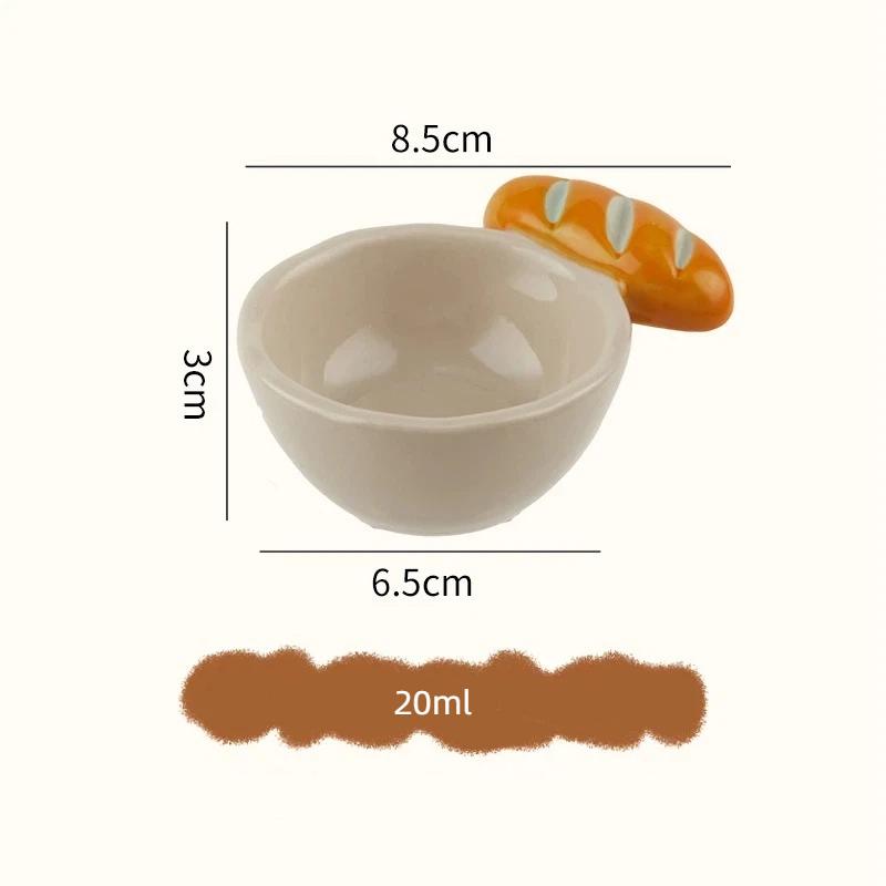 Cute Bakery-Themed Ceramic Small Dish – Baguette and Bread Plate for Restaurant or Home Use