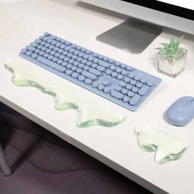 2 Pcs Gel Wrist Rest Set Clear Wrist Pad for Keyboard with Mouse Wrist Rest Ergonomic Hand Wrist Support Pad for Computer Laptop Office Gaming