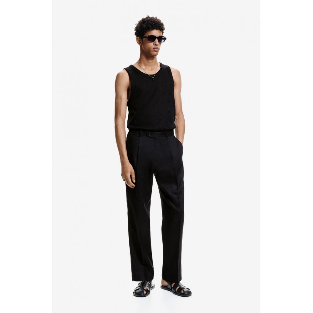 

HM Slim Fit вязаный топ без рукавов, черный