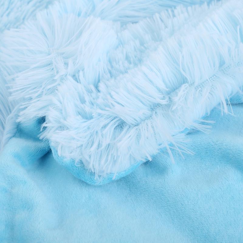INS Large Flannel Blanket Four Seasons Long Shaggy Plush Blankets For Couch Sofa Bed Winter Warm Soft Fluffy Faux Fur Bedspread