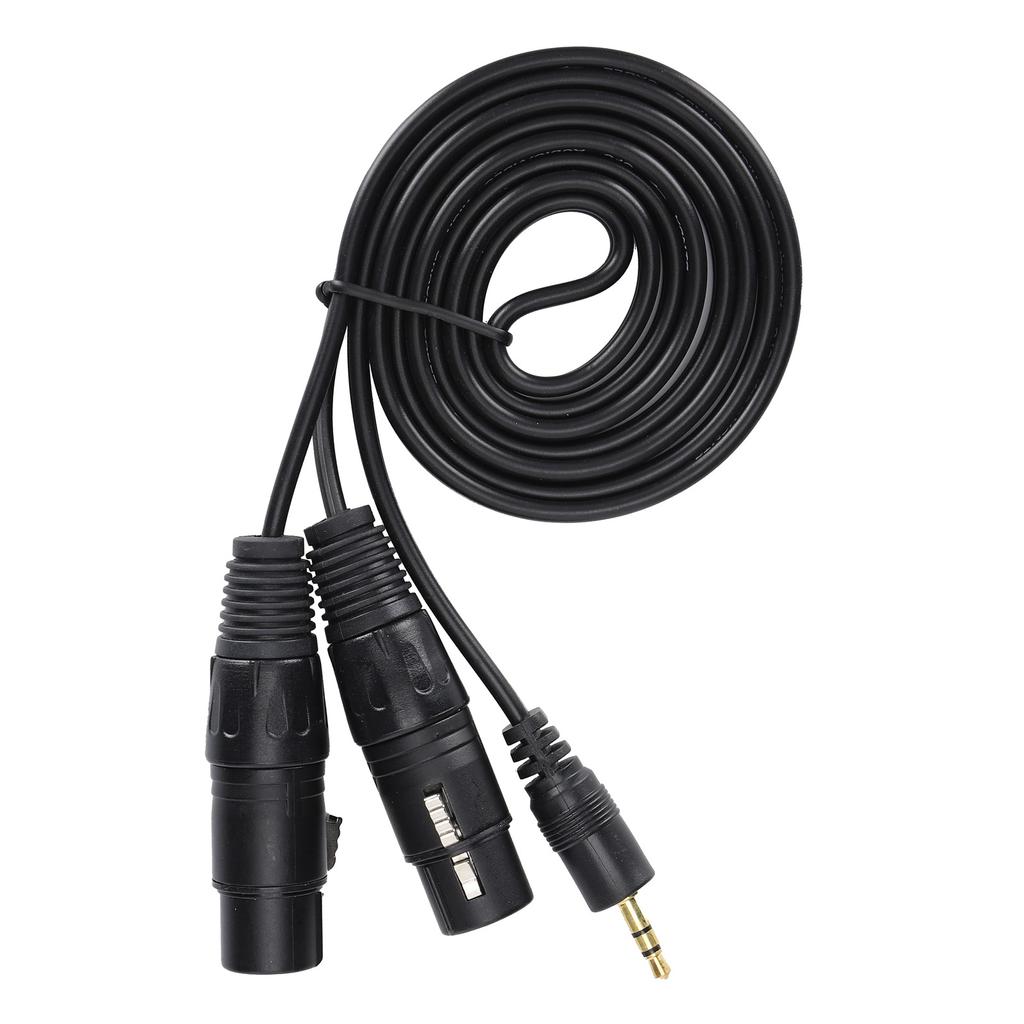 3.5mm Connector to Dual XLR Female Microphone Cable Connect Condenser Microphone Audio Line3.5XLR 1.5m