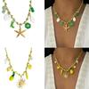 Stylish Ocean Inspired Starfish Pearls Necklace For Women Featuring Sturdy Copper Designs and Unique Pendant Styles