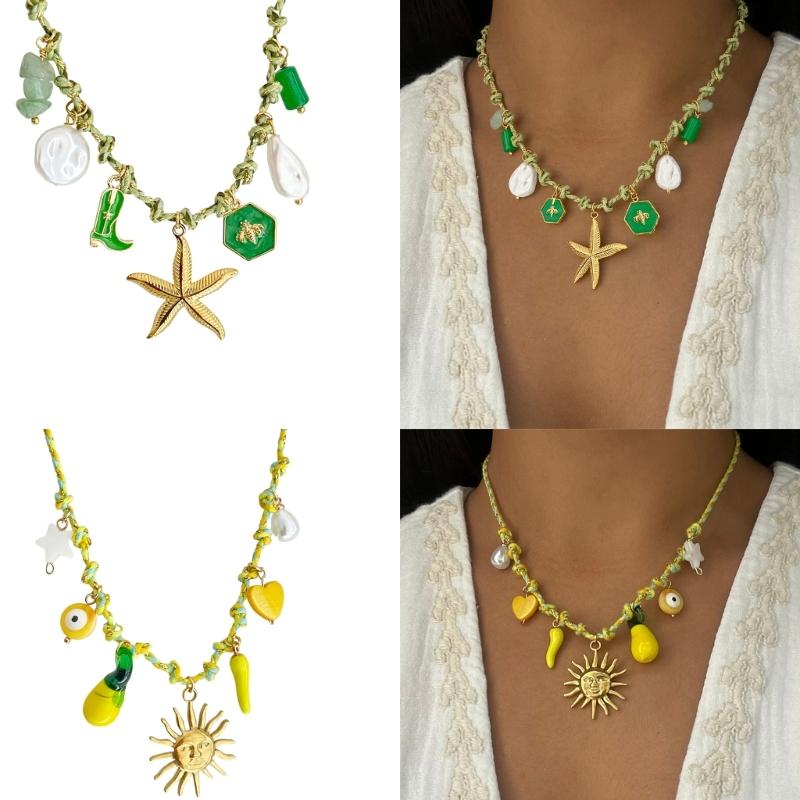 Stylish Ocean Inspired Starfish Pearls Necklace For Women Featuring Sturdy Copper Designs and Unique Pendant Styles