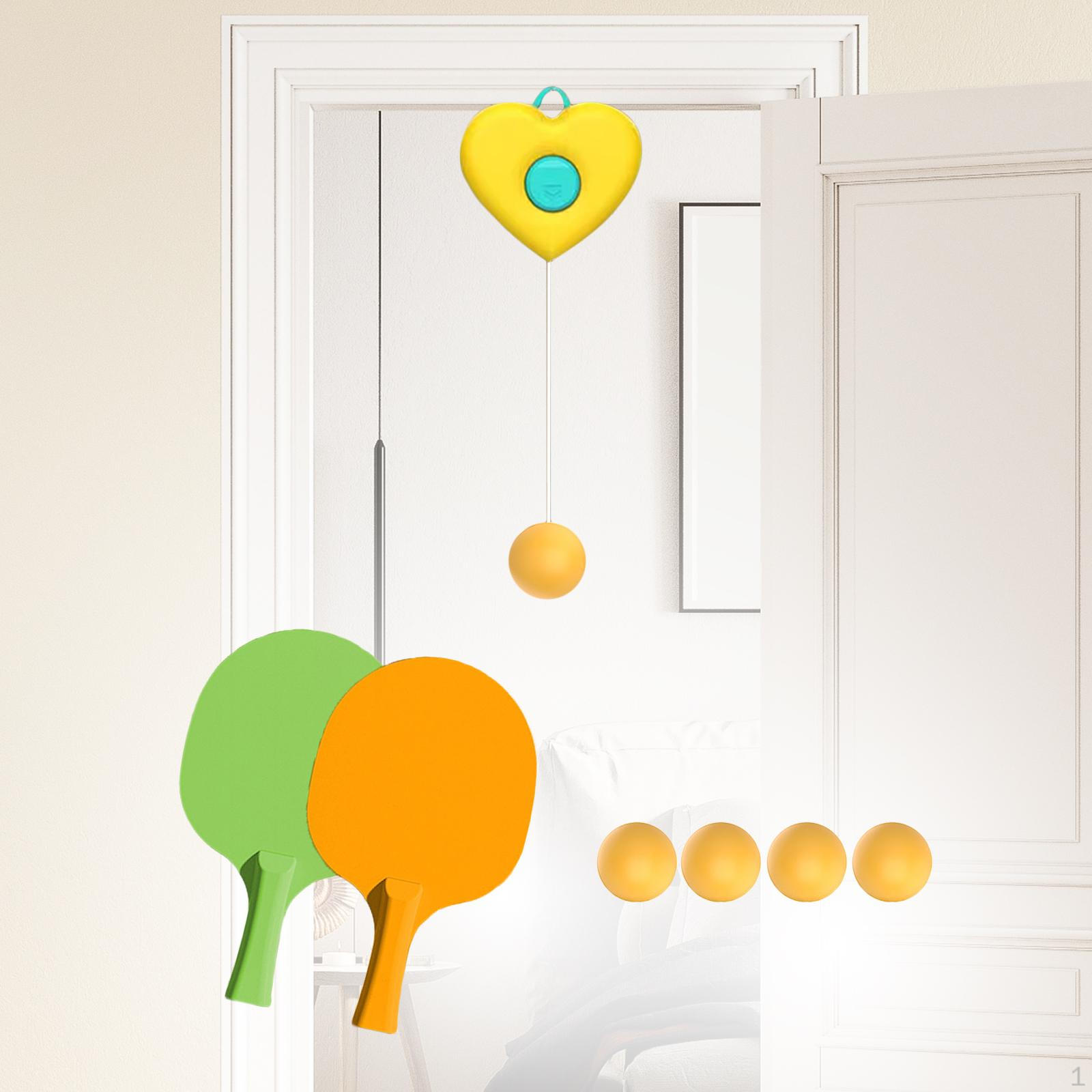 

Подвесной тренажер для настольного тенниса, ракетка для пинг-понга и мяч для родителей жёлтый