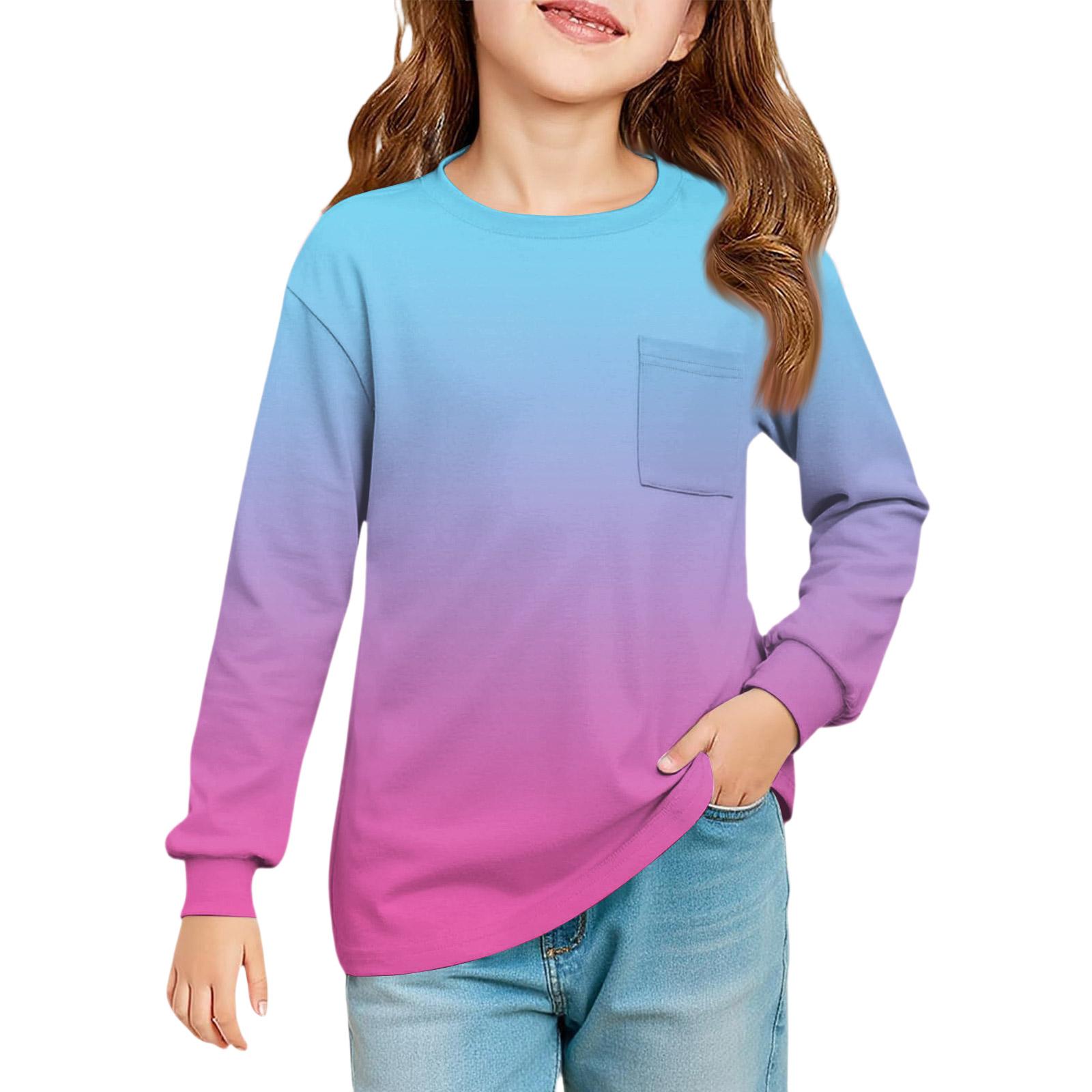 

Блузка для девочек с длинным рукавом - Туника с мягкой талией и круглым вырезом 160