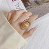 Luxurious Pearl Ring for Women: Open Design Gold Ingot, Exquisite Craftsmanship, High-End Versatile Style