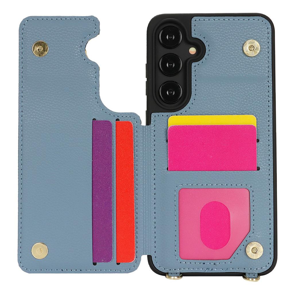 For Samsung Galaxy S24 Case with Card Holder,Kickstand,RFID Blocking PU+TPU Phone Back Cover