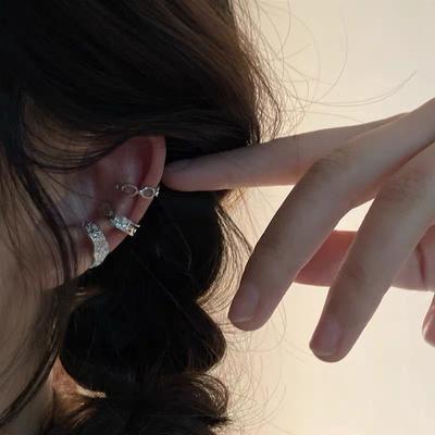 Design Sense Retro Ear Clips Without Ear Piercings Women's High Sense Niche Silver Earrings Cold Wind Ear Bone Clips