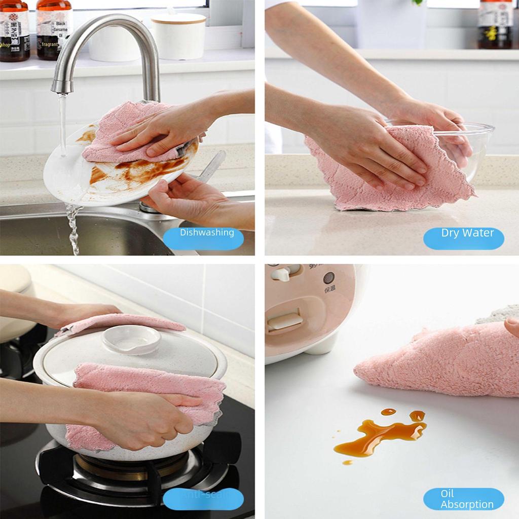 Thick Microfiber Absorbent Rags for Kitchen Cleaning