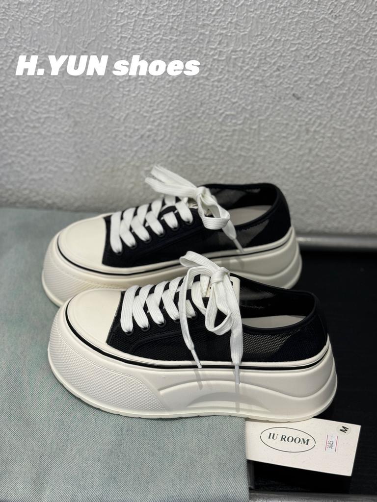 Thick-soled heightening canvas shoes female students versatile little white shoes spring new ins Korean version trend casual board shoes explosion