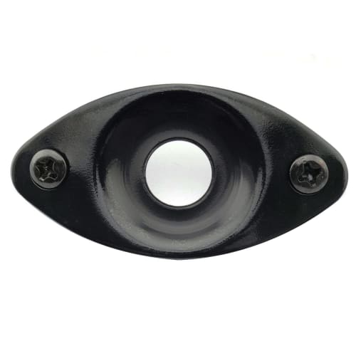 Musiclily Pro Concave Cat's Eye Steel Jack Plate for Curved Dent Electric Guitar/Bass, Black