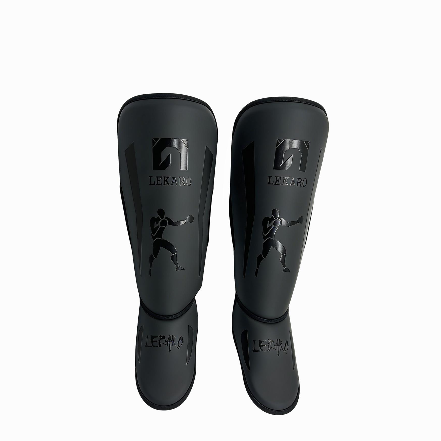 Lekaro Adult Professional Fighting Leg Guards Boxing Shin Guards Fighting Protective Gear Instep Protection Fighting Equipment L