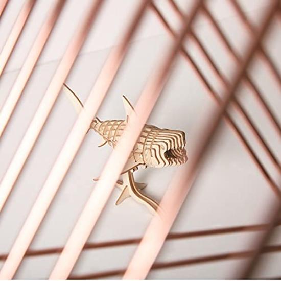 3D Dřevěné Puzzle TG274 Žralok s Japonským Návodem Tsukurundesu®