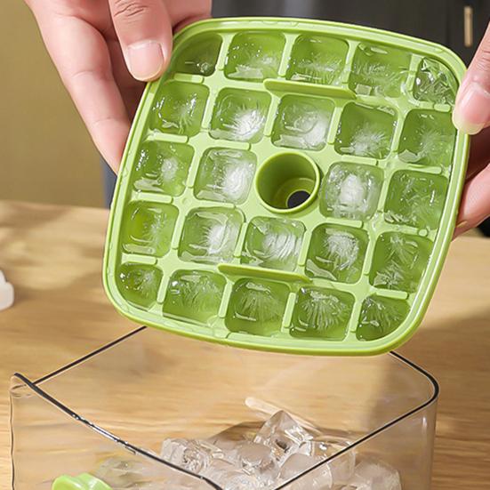 48 Cube Ice Maker with Easy Push Release Lid Ice Bin Built-in Storage Box Ice Cube Tray for Whiskey Cocktails Coffee Beverages